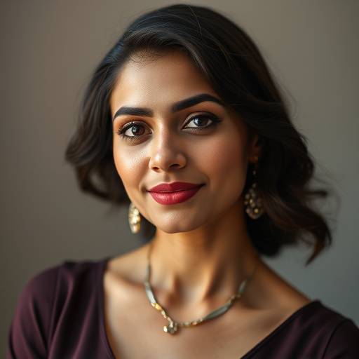 Portrait of Maya Sharma, Senior Designer at Aurora Creative.
